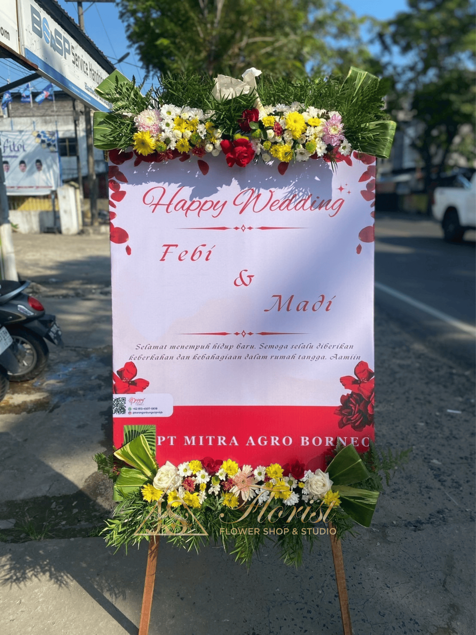 Standing Flower Kayu 80x100 2 Titik Full